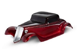 Traxxas Body, Factory Five '33 Hot Rod Coupe, complete (red) (painted, decals applied) (includes fro