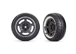 Tires and wheels, assembled, glued (black with chrome wheels, 1.9' Response tires) (front) (2)