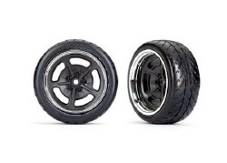 Tires and wheels, assembled, glued (black with chrome wheels, 1.9' Response tires) (extra wide, rear