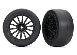 Tires And Wheels, Assembled, Glued (Multi-Spoke Black Wheels, 2.0" Ultra-Wide Slick Tires, Foam Inse