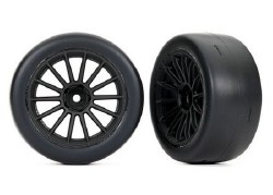 Tires And Wheels, Assembled, Glued (Multi-Spoke Black Wheels, 2.0" Ultra-Wide Slick Tires Foam Inser