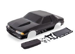 Traxxas Body, Ford Mustang, Fox Body, Black (Painted, Decals Applied) (Includes Side Mirrors, Wing,