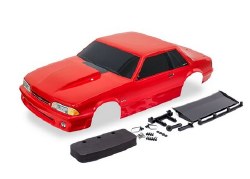 Traxxas Body, Ford Mustang, Fox Body, Red (Painted, Decals Applied) (Includes Side Mirrors, Wing, Wi