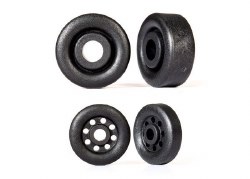 Wheels, wheelie bar, black (26mm (2), 18mm (2))