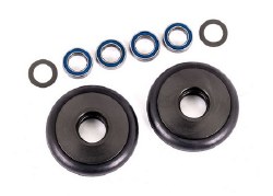 Wheels, Wheelie Bar, 6061-T6 Aluminum (Gray-Anodized) (2)/ 5X8X2.5Mm Ball Bearings (4)/ O-Rings (2)/