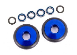 Wheels, Wheelie Bar, 6061-T6 Aluminum (Blue-Anodized) (2)/ 5X8X2.5Mm Ball Bearings (4)/ O-Rings (2)/