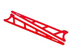 Side plates, wheelie bar, red (aluminum) (2)