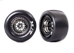 Tires & wheels, assembled, glued (Weld black chrome wheels, sticky tires, foam inserts) (rear) (2)