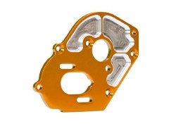 Plate, motor, machined 6061-T6 aluminum (orange-anodized) (4mm thick)/ 3x10mm CS with split and flat