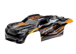 Traxxas Body, Sledge, orange/ window, grille, lights decal sheet (assembled with front & rear body m