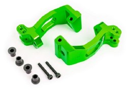 Caster Blocks (C-Hubs), 6061-T6 Aluminum (Green-Anodized), Left & Right/ Kingpin Bushings (4)