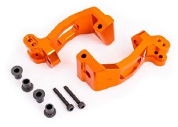 Caster Blocks (C-Hubs), 6061-T6 Aluminum (Orange-Anodized), Left & Right/ Kingpin Bushings (4)