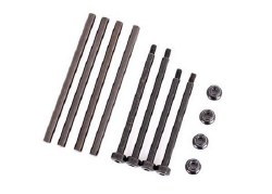 Suspension pin set, front & rear (hardened steel), 4x67mm (4), 3.5x48.2mm (2), 3.5x56.7mm (2)/ M3x0.