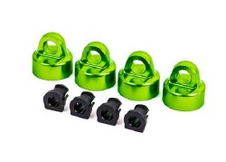 Shock caps, aluminum (green-anodized), GT-Maxx shocks (4)/ spacers (4) (for Sledge)