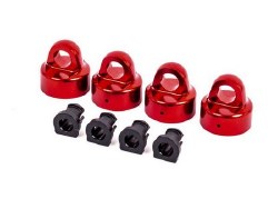 Shock caps, aluminum (red-anodized), GT-Maxx shocks (4)/ spacers (4) (for Sledge)