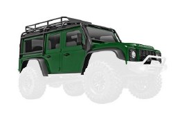 Traxxas Body, Land Rover Defender, Complete, Green  (Includes Grille, Side Mirrors, Door Handles, Fe