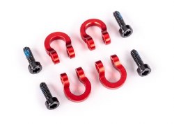 Bumper D-rings, front or rear, 6061-T6 aluminum (red-anodized) (4)/ 1.6x5mm CS (with threadlock) (4)