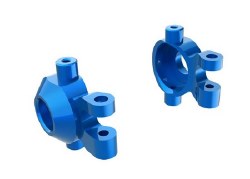 Steering Blocks, 6061-T6 Aluminum (Blue-Anodized) (Left & Right)/ 2.5x12mm BCS (With Threadlock) (2)