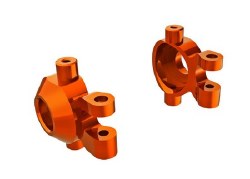 Steering Blocks, 6061-T6 Aluminum (Orange-Anodized) (Left & Right)/ 2.5x12mm BCS (With Threadlock) (