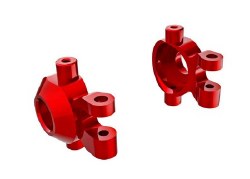 Steering Blocks, 6061-T6 Aluminum (Red-Anodized) (Left & Right)/ 2.5x12mm BCS (With Threadlock) (2)/