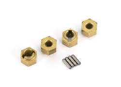 Wheel Hubs, 7mm Hex (Brass) (4)/ Axle Pins (4)