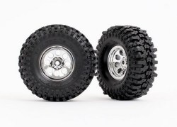 Traxxas Tires & Wheels, Assembled (Chrome 1.0" Wheels, Mickey Thompson Baja Pro??? XS 2.4x1.0" Tires