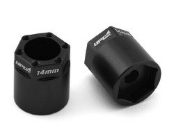 "UpGrade RC Aluminum 14mm Hex Adapters for UpGrade RC 2.8"" Tires (Black) (2)"
