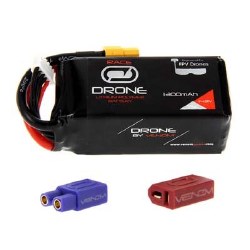 75C 14.8V 1300mAh 4S Drone Race LiPo:Univ 2.0 Plug