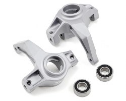 Aluminum Steering Knuckle Set w/Bearings (2) (Silver)