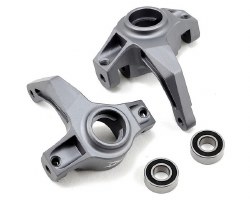 Aluminum Steering Knuckle Set w/Bearings (2) (Grey)
