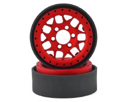 KMC XD127 Bully 1.9" Beadlock Crawler Wheels (Red) (2)