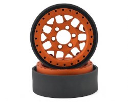 KMC XD127 Bully 1.9" Beadlock Crawler Wheels (Orange) (2)