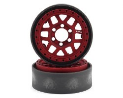 KMC XD229 Machete V2 1.9" Beadlock Crawler Wheels (Red) (2)