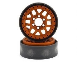 KMC XD229 Machete V2 1.9" Beadlock Crawler Wheels (Orange) (2)