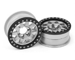 Method 101 V2 1.9" Beadlock Crawler Wheels (Silver/Black) (2)