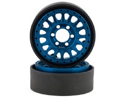 KMC KM445 Impact 1.9" Beadlock Crawler Wheels (Blue) (2)