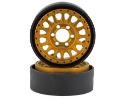 KMC KM445 Impact 1.9" Beadlock Crawler Wheels (Gold) (2)