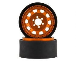 KMC KM236 Tank 2.2" Beadlock Crawler Wheels (Orange) (2)