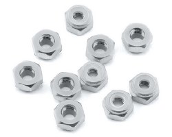 4mm Aluminum Lock Nut (10) (Silver)