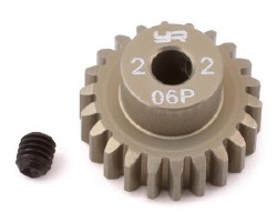 Mod 0.6 Hard Coated Aluminum Pinion Gear (22T)