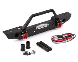 Traxxas TRX-4/Axial SCX10 II Aluminum Front Bumper w/LEDs (Black)