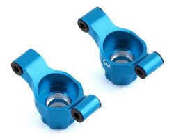 Tamiya TT-02 Aluminum Rear Hubs (Blue) (2) (3? Toe-In)