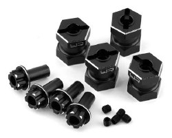 12mm Aluminum Hex Adaptors (Black) (4) (15mm Offset)