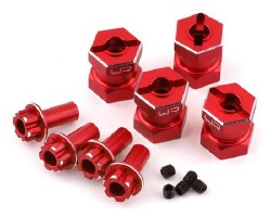 12mm Aluminum Hex Adaptors (Red) (4) (15mm Offset)