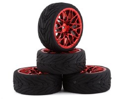 Spec T Pre-Mounted On-Road Touring Tires w/LS Wheels (Red) (4)