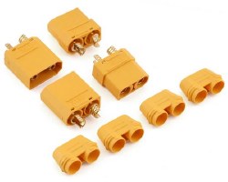 XT90 Connectors w/Covers (2 Female/2 Male) (Yellow)