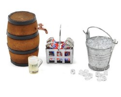 Scale Crawler Camping Set w/Ice, Bucket, Coke, Crate, Barrel