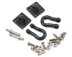 1/10 Crawler Scale Heavy Duty Shackle w/Mounting Bracket (Black) (2)