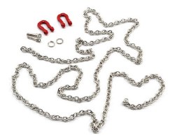 96cm 1/10 Crawler Scale Steel Chain w/Red Shackles