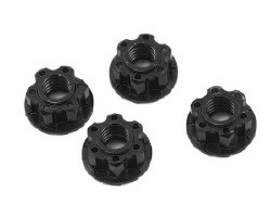 4mm Aluminum Serrated Wheel Lock Nut (4) (Black)